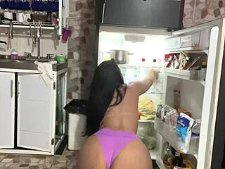 My curvy Latina maid caught on camera by boss