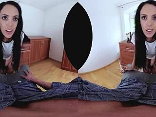 spanish brunette rides hard in pov