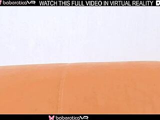 Solo girl Roxanne teases wet pink pussy in VR