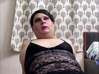 Monica's Steamy Solo in Fishnets