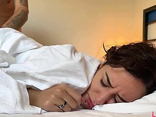 Shocking taboo quickie with stepmom in bed