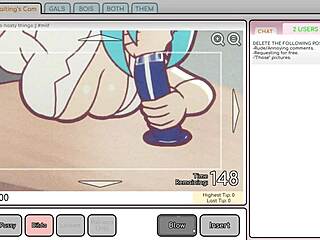 Big-boobed camgirl's anime solo thrill