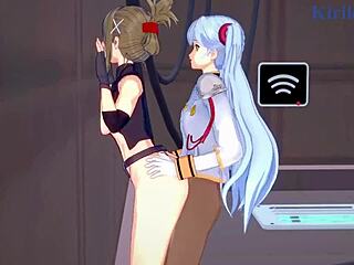 Nine, Chitose Kisaragi, Ruri Hoshino Lesbian Futanari Fuck