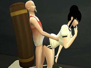 chichi’s daring anal training by perverted master roshi
