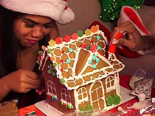 Gingerbread house fun for Christmas