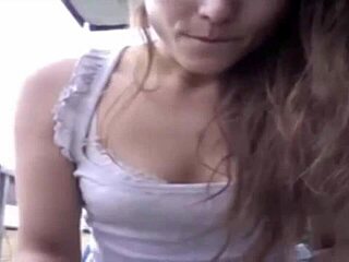 Petite woman's tight pussy in action