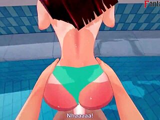 anzu mazaki banging hard by the poolside
