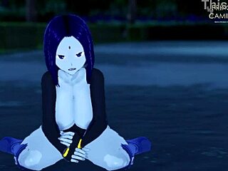 Raven’s Big Thighs Facial In Dark Forest Teen Titans