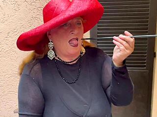 Augusta, fetish smoker, lights up public