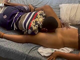 cleaner sneaks fuck with wife on bed
