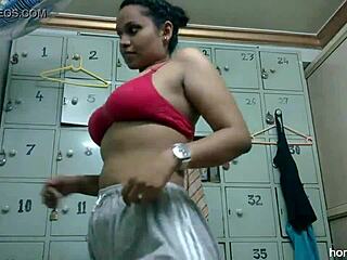 tamil maid Lily’s bathroom tease