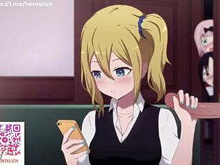 Ai Hayasaka's Naughty Office Handjob in Kaguya XXX Scene