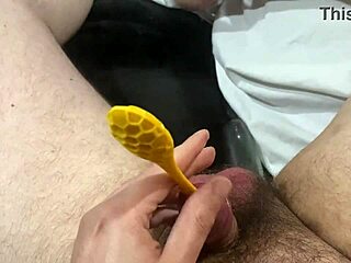 Sounding and pissing on myself again hard