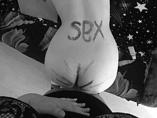 lesbian milfs tease with strap-on in cinema pov