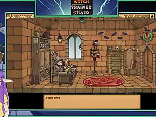 Brunette Witch Teases in Hentai Game Scene