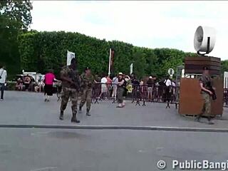 Paris Eiffel Tower public threesome orgy unleashed