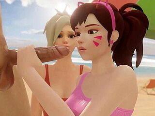 dva and tracer explore massive dicks in realistic 3d uncensored game