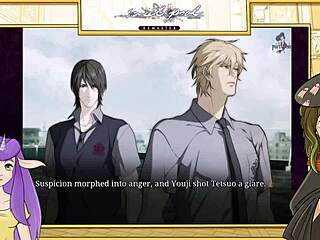 Poolside drama in Yaoi game unfolds.