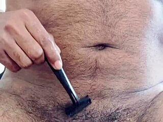 Indian slut hunter shaves huge black cock for milking