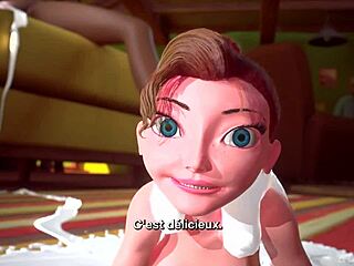 Tiny Trans Bangs Busty Trans in 3D