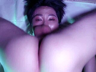 Asian girl's intense oral thrill