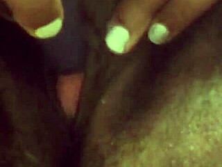 What happens when an ebony bbw rubs clit with loud toy?
