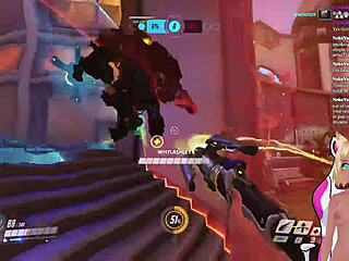 Vtuber lewdneko plays overwatch and takes hard spanks
