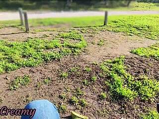 Flashing Cock Publicly and Stepdaughter Helps Cum