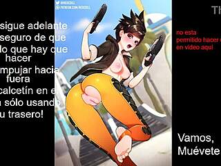 tracer overwatch femdom tease with dildo play