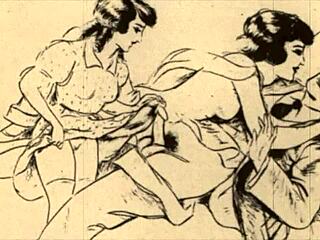 Vintage erotic cartoon drawing unveiled