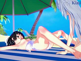 Miku Kohinata And Laura Bodewig's Lesbian Tease