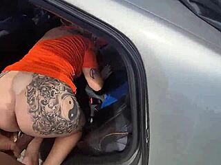 Friends Stop Car On Road For Raw Group Fuck