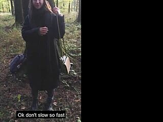 Russian Teen Amazes in Forest Scene