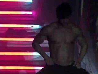 Solo boy from Brazil gives a hot striptease and gets bare