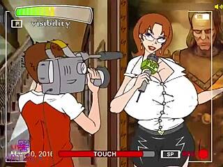 big-breasted beauty in animated delight