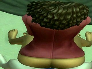 Ebony Anime Delanie Bent Over at Party