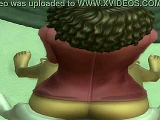 Ebony Anime Delanie Bent Over at Party