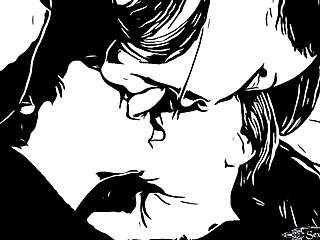 Cartoon Lesbian Sisters Share Deep Tongue Kissing