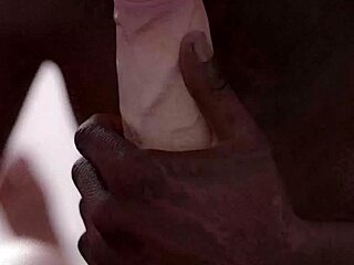 black man teases with big white cock