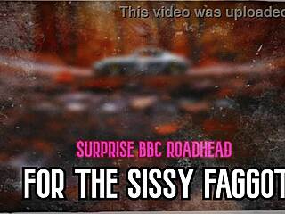 Surprise BBC roadhead shocks this sissy hard