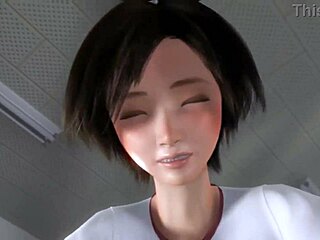 3D Beauty Student Rides Classmate in Wild Cartoon Cowgirl Action