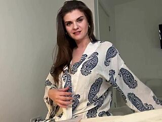 Stepmother caught cumming by stepson in bedroom