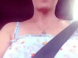 my mature babe flashes pussy and gets creampie in public
