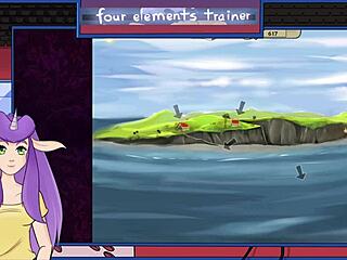 Avatar blonde’s big tits in trainer game