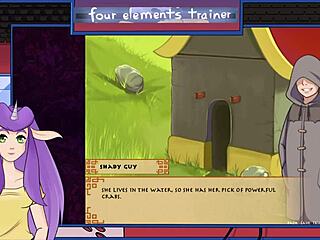 Avatar blonde’s big tits in trainer game
