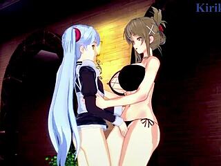 Hentai Lesbians Sagiri, Chitose, Ruri in Raw Play