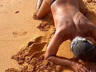 Ladysilva Shows Off Hot Latina Gay Booty on the Beach in Sexy Lingerie