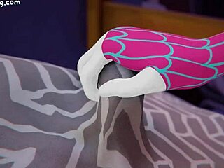 Spidey sex with Gwen Stacy and Miles, doggy by open window in 3D