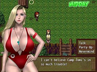 watching porn with busty milf in hentai game