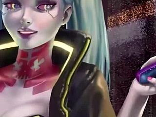 Goth Chick’s Huge Boobs Lactate in 3D